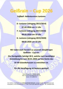 Tradition hält Bestand: Geißrain-Cup am 07./08. Februar in der Schlossparkhalle